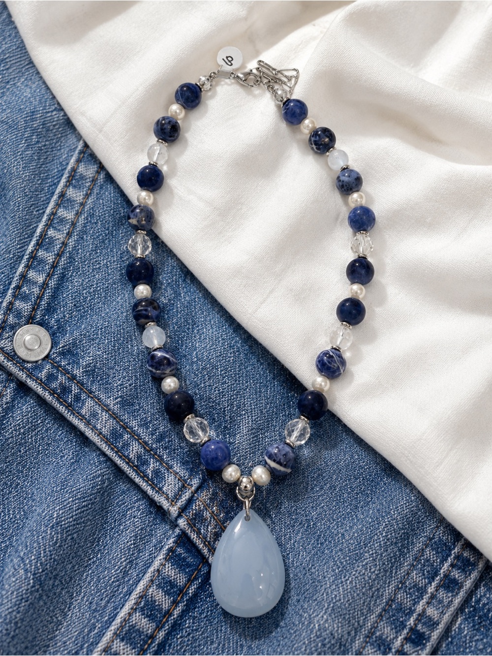 🆕🆕🆕Sodalite & Blue Chalcedony Semi Precious Necklace